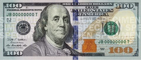 100 Bill Franklin