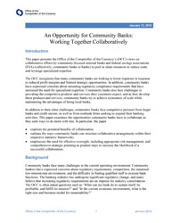 An Opportunity for Community Banks: Working Together Collaboratively Cover Image