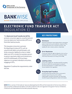 Electronic Funds Transfer Act fact sheet