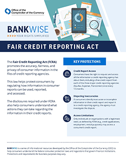 Fair Credit Reporting Act fact sheet