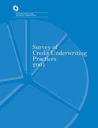 Survey of Credit Underwriting Practices 2001 Cover Image