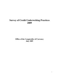 Survey of Credit Underwriting Practices 2009 Cover Image